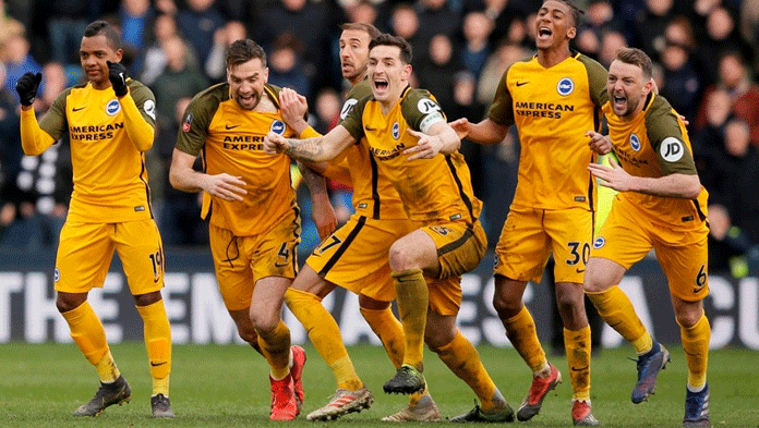 Dramatis, Brighton Amankan Semifinal FA Cup