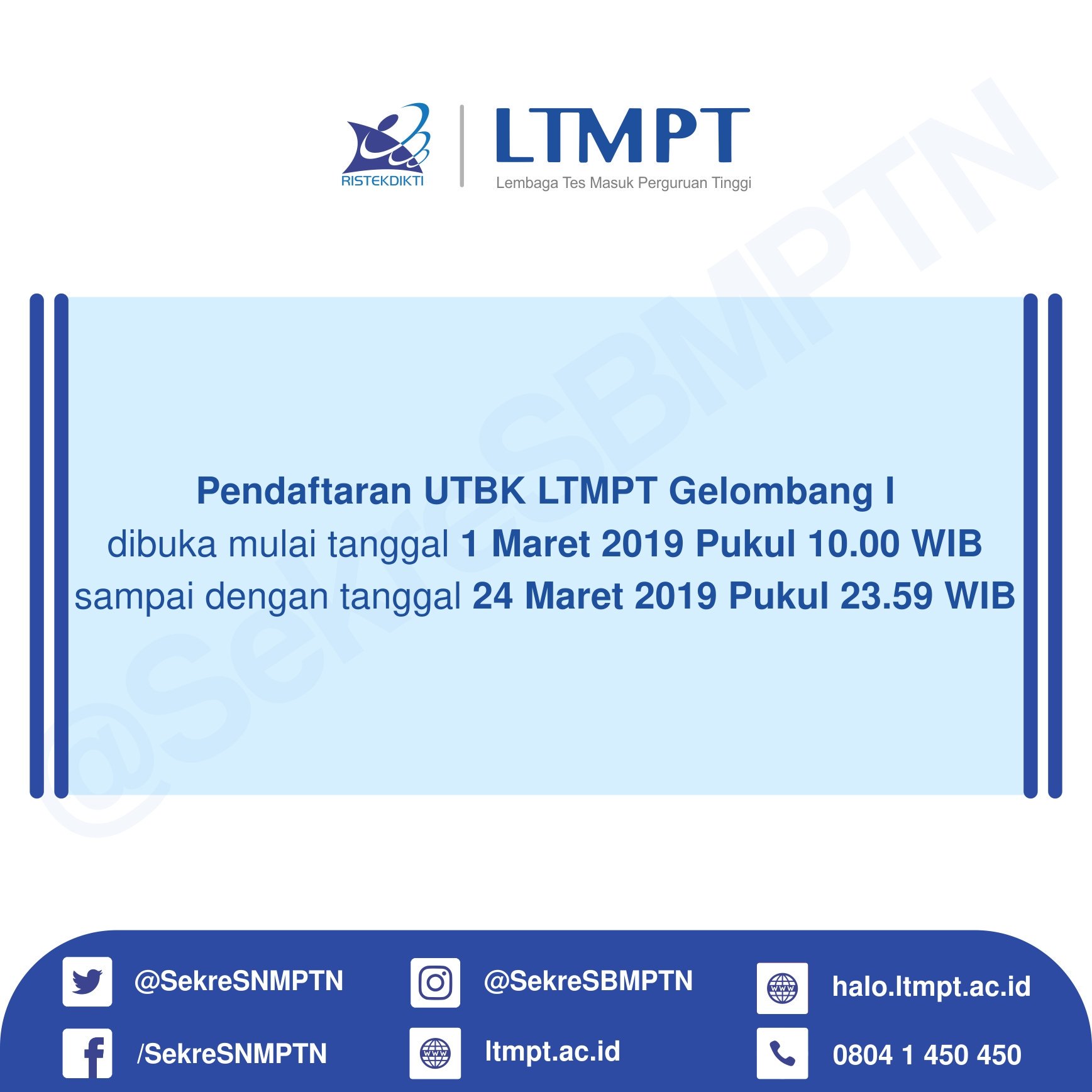 Situs Pendaftaran UTBK SBMPTN 2019 Dapat Diakses Pukul 10.00 WIB