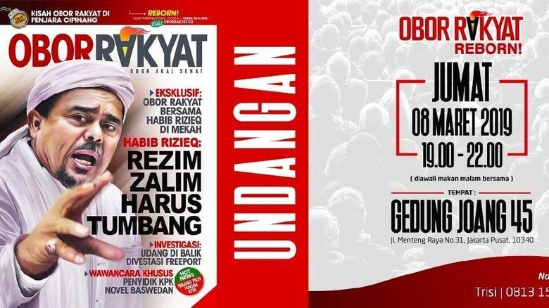 Headline Wawancara Habib Rizieq, Tabloid Obor Rakyat Reborn Batal Diresmikan