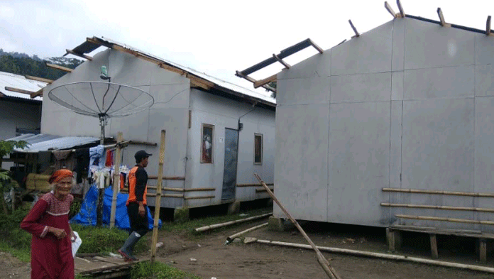 Puting Beliung Terjang Cipakem, 28 Rumah Huntara Rusak, 1 Warga Luka-luka