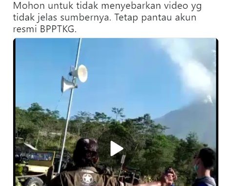 [BENAR] Klarifikasi BPPTKG Terkait Video Erupsinya Gunung Merapi dan Kepanikan Warga