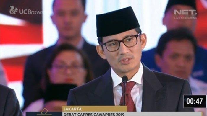 Debat Cawapres: Sandiaga Uno Hentikan Ujian Nasional Tawarkan Penerusan Minat Bakat