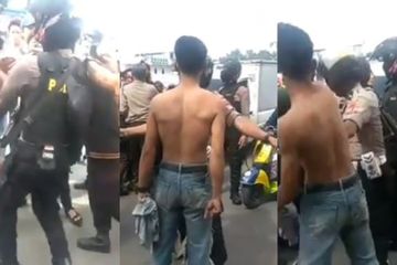 Viral Oknum Mahasiswa Tampar Petugas Kepolisian saat Aksi Demo