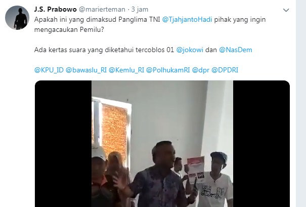 Surat Suara Jokowi Tercoblos di Malaysia, Mantan Kasum TNI JS Prabowo: Apakah ini yang dimaksud Panglima TNI