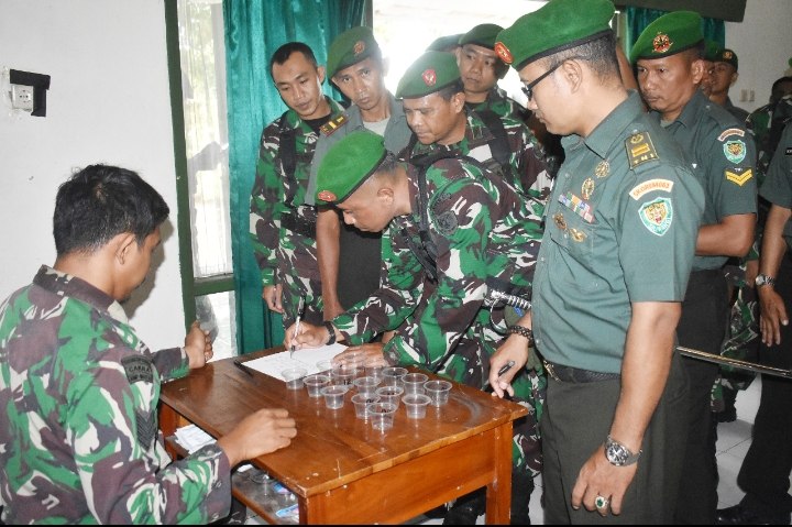 Nyatakan Perang Terhadap Narkoba, Anggota Korem 063/SGJ Dites Urine