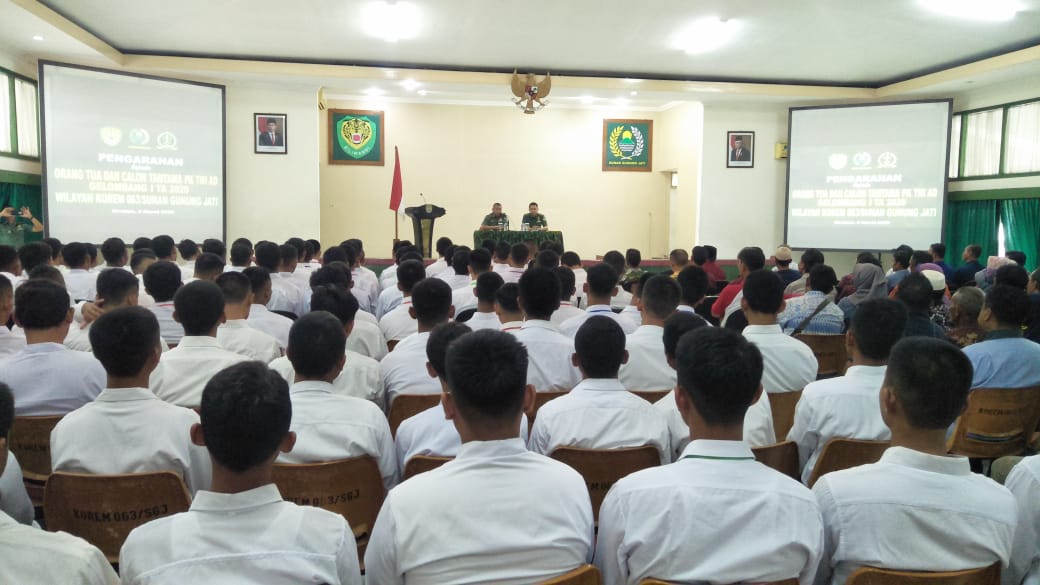 Ratusan Calon Tamtama TNI AD Diberikan Pengarahan Pejabat Korem 063/SGJ