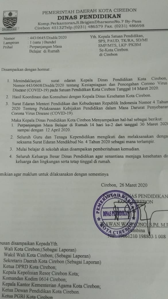 Ceroboh, Surat Edaran Bocor, Masa Perpanjangan Belajar di Rumah Baru Dirapatkan Hari Ini