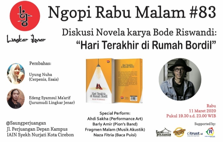 Malam Ini Momen Temu Sastrawan Tasik-Cirebon, Bahas Novela “Hari Terakhir di Rumah Bordil”