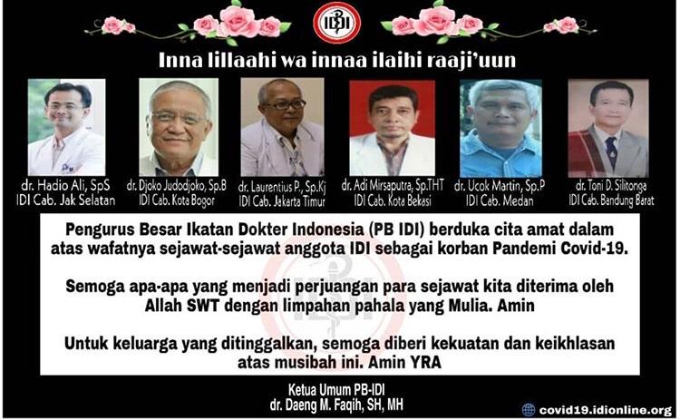 Tiga Dokter Meninggal karena Covid-19