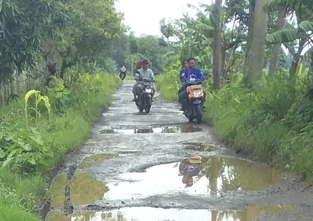 Mirip Kubangan, Warga Blok Pondok Asem Minta Jalan Diperbaiki