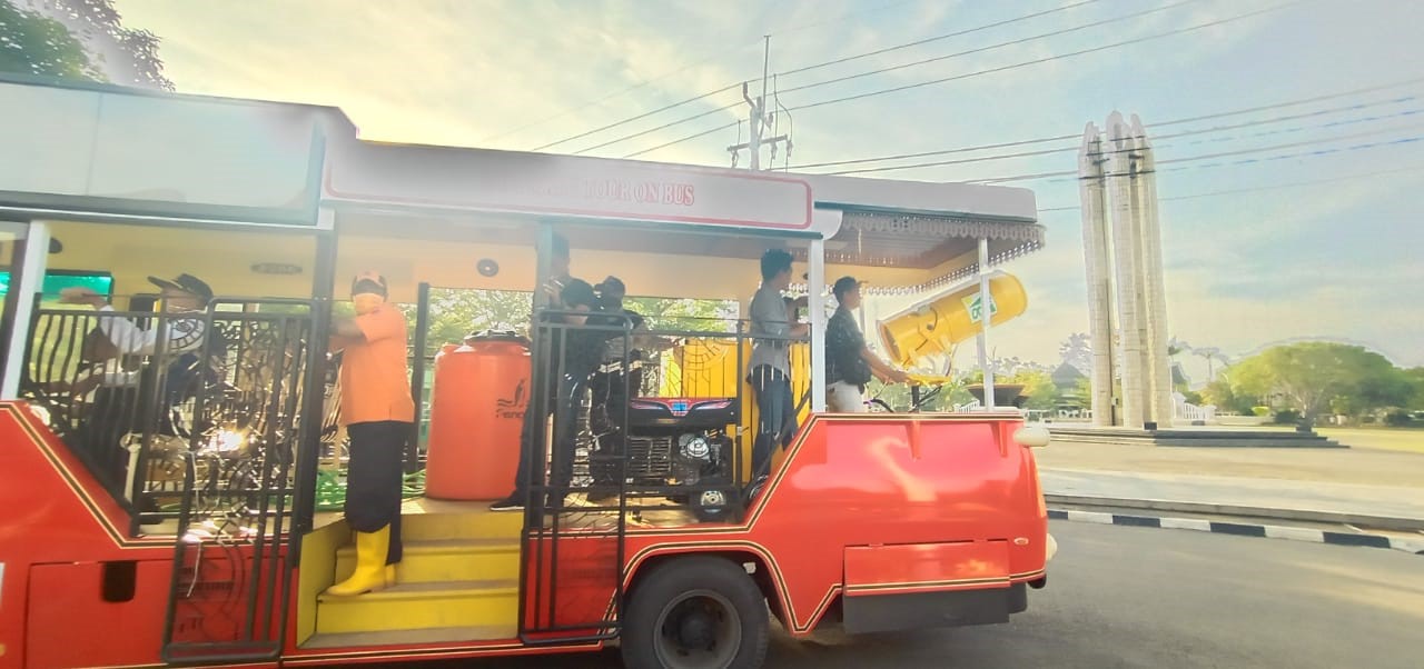 Dishub Indramayu Gelar Uji Coba, Siapkan Meriam Disinfektan