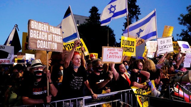 Kasus Corona Bertambah, Warga Israel Demo Tuntut Benjamin Netanyahu Mundur