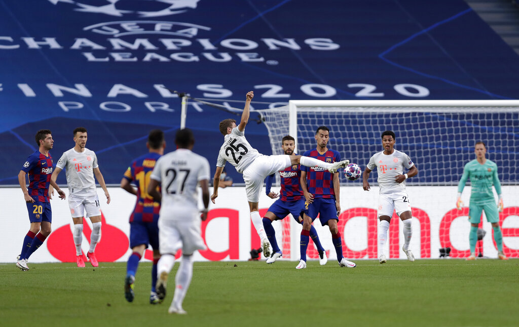 Hasil Liga Champions: Babak Pertama, Barcelona Tertinggal 1-4 atas Bayern Muenchen