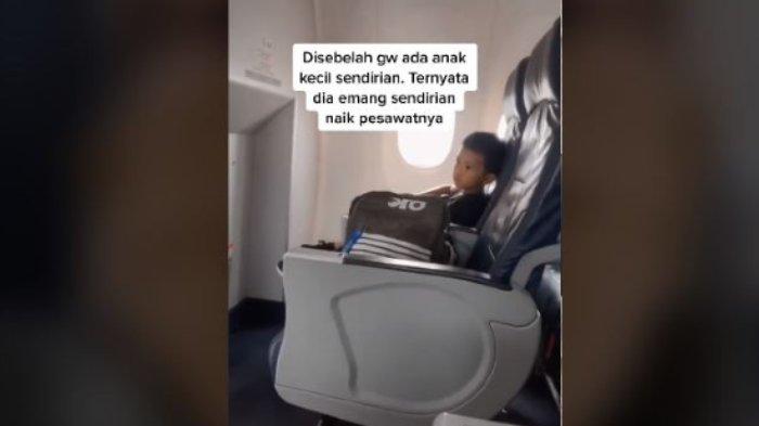 Wow, Bocah Ini Naik Pesawat Sendirian, Penumpang Lain Dibikin Simpati