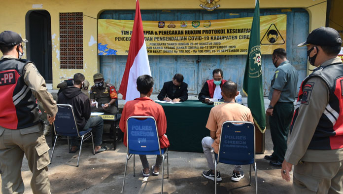 Ribuan Orang di Kabupaten Cirebon Terjaring Razia Masker