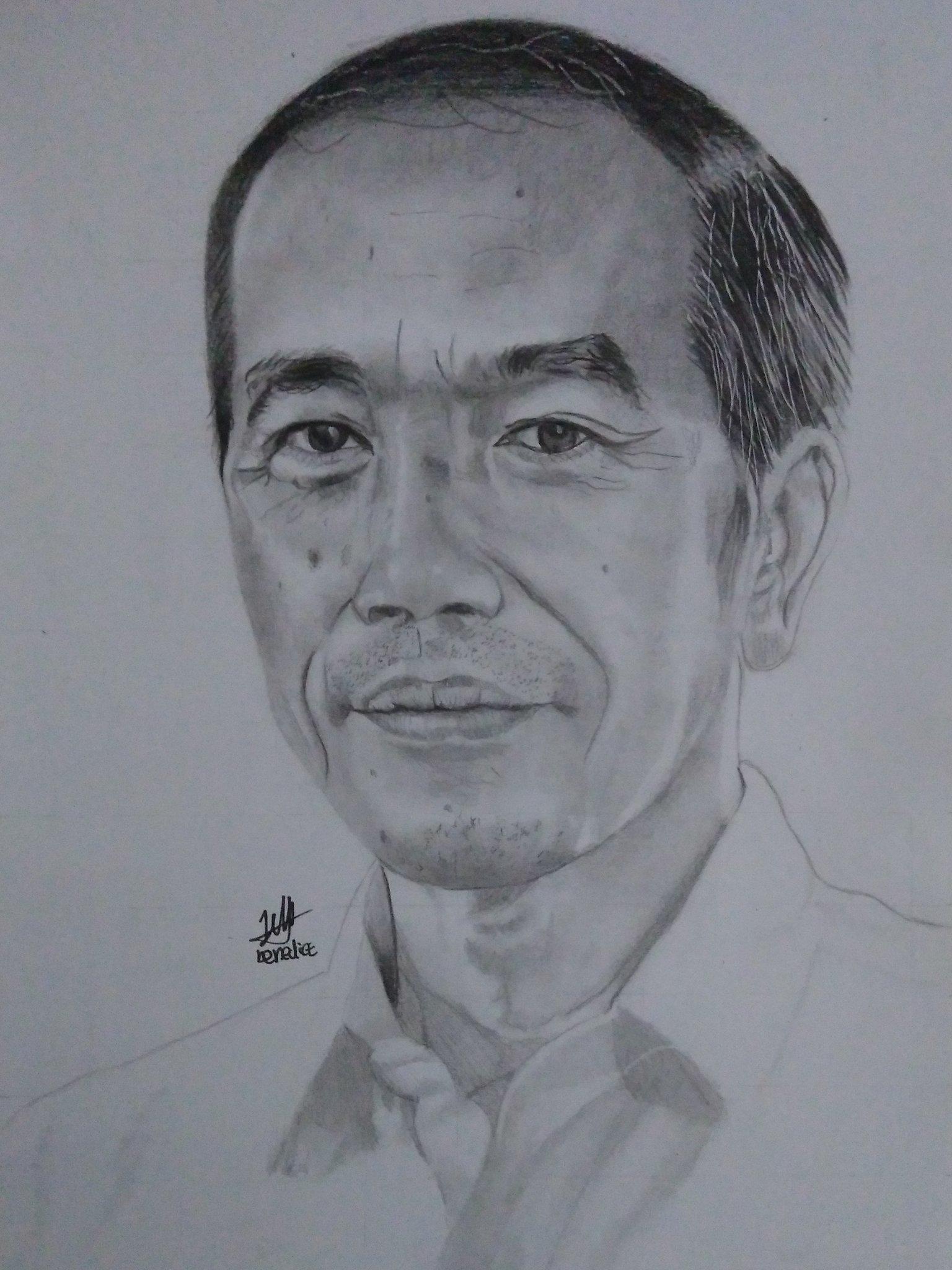 Wajah Jokowi yang Dilukis Siswa SMP Viral