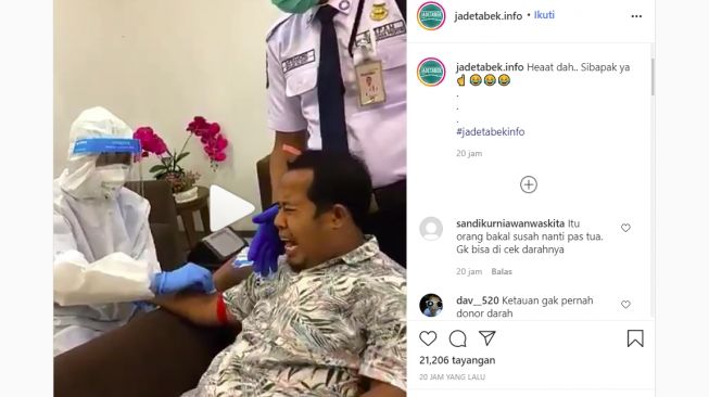 Viral, Video Bapak-bapak Ketakutan Disuntik sampai Lemas