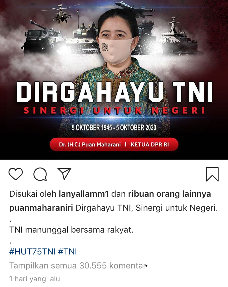 Instagram Puan Maharani Didemo Warganet