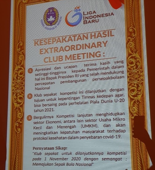 Resmi! Liga-1 Indonesia Musim 2020 Lanjut 1 November