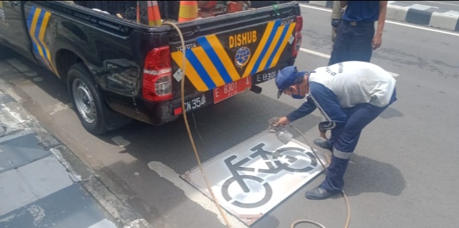 Dishub Kota Cirebon Bikin Jalur Khusus Pesepeda di Jalan Wahidin