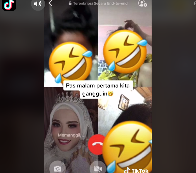Tiga Wanita Video Call Sahabat yang Sedang Malam Pertama, Begini Jadinya