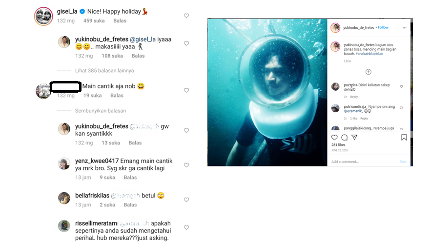 Netizen Ngulik Banget, Komentar Gisel di IG Nobu Tahun 2017 Jadi Sorotan