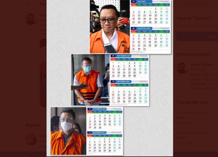 Viral, Kalender 2021 Edisi Wajah Koruptor