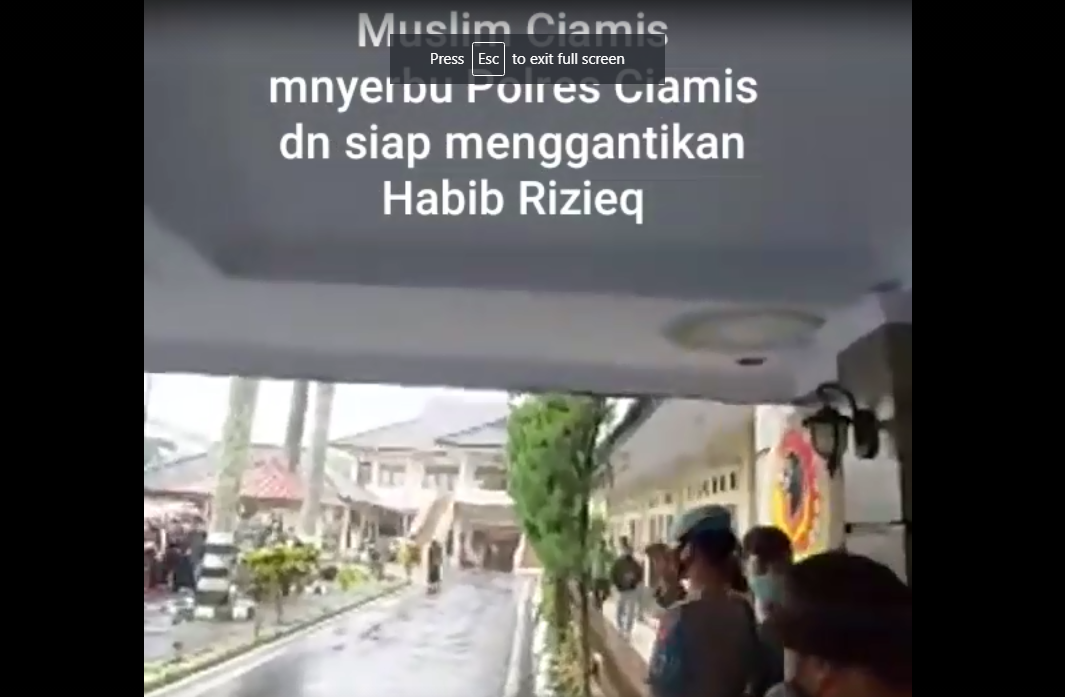 Ikut Jemput HRS, Ribuan Umat Islam Menyerahkan Diri untuk Ditahan di Polres Ciamis