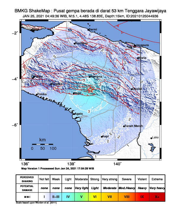 Sesar Lokal Sebabkan Gempa 5,1 M Jayawijaya, Terasa sampai Wamena
