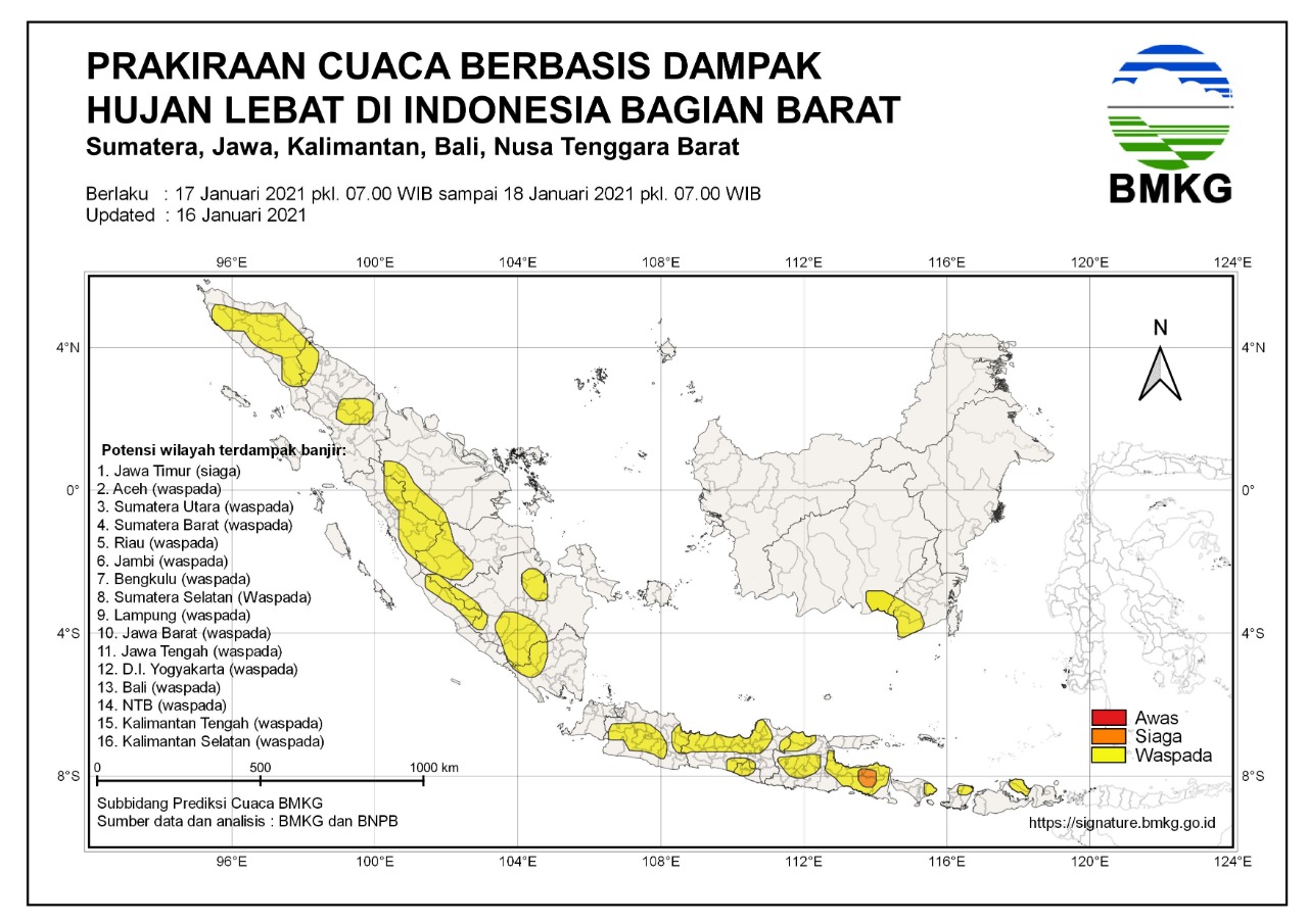 Prakiraan Cuaca Ciayumajakuning Hingga Senin 18 Januari