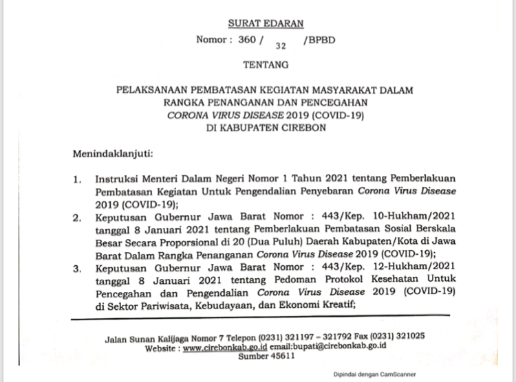 Wajib Simak! Pembatasan Kegiatan Kabupaten Cirebon: Aktivitas di Luar Rumah, Minimarket sampai Pukul 7 Malam