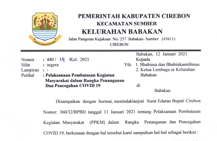 Warga Babakan Sumber Harus Menyimak, Ini Aturan PPKM dari Kelurahan: Pasar Malam Dilarang, CFD Dihentikan