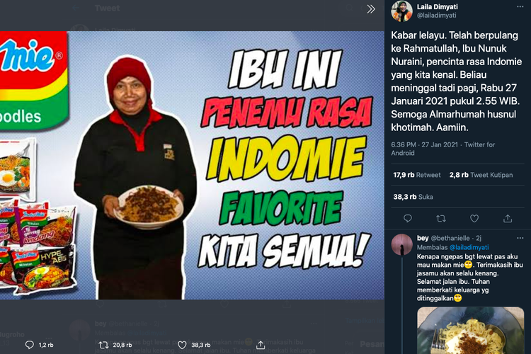 Peracik Rasa Indomie Nunuk Nuraini Meninggal Dunia, Begini Sejarahnya