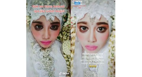 Riasan Pengantin Wanita Ini Malah Terlihat Horor