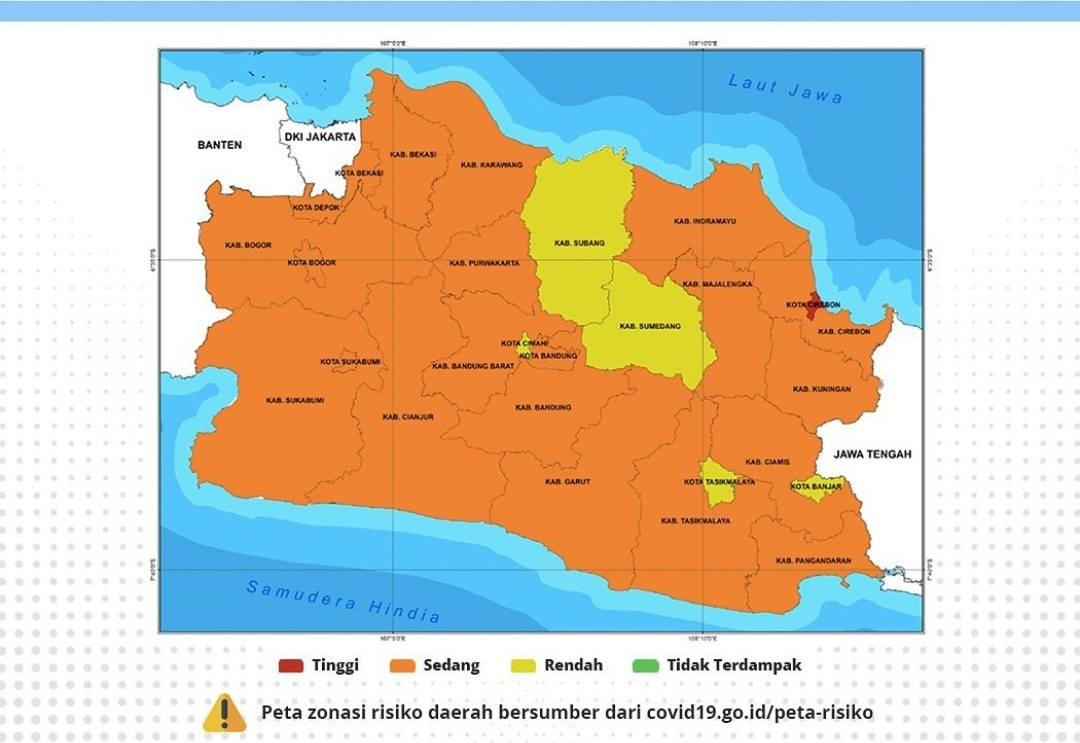 Kota Cirebon Satu-satunya Zona Merah di Jawa Barat