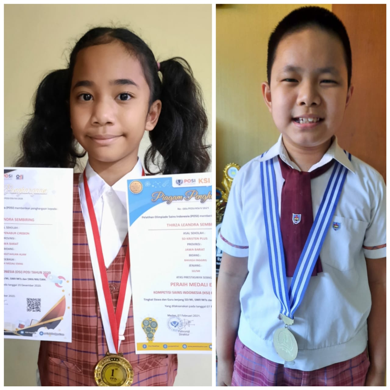 Dua Pelajar SD Kristen Plus BPK Penabur Cirebon Raih Prestasi Gemilang