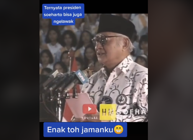 Ternyata, Presiden Soeharto Bisa Ngelawak Juga, Lihat Videonya di Sini