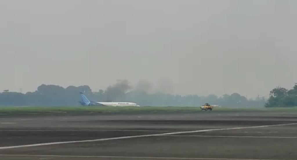 Pesawat Trigana Air Tergelincir Keluar Lintasan di Bandara Halim Perdanakusuma