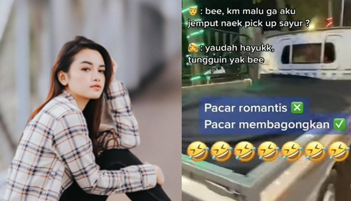 Idaman Banget, Sudah Cantik, Wanita Ini Tak Malu Dijemput Mobil Sayur