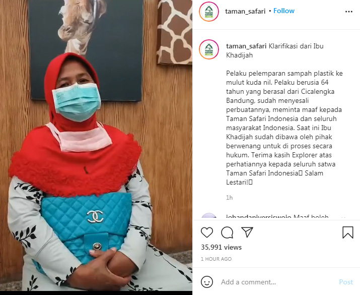 Pelempar Sampah ke Mulut Kuda Nil Ternyata Lansia Asal Cicalengka, Menyesal dan Minta Maaf