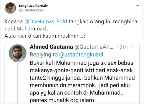 Ada Akun Sebut Nabi Muhammad Suka Seks Bebas, Polisi Virtual ke Mana?