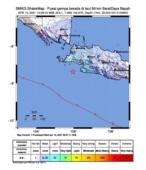 Gempa Magnitudo 5,1 Mengguncang Selatan Jawa Dekat Sukabumi, Tidak Berpotensi Tsunami
