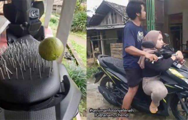 Terlalu Posesif, Jok Motor Pria Ini Dipasang Puluhan Paku oleh Kekasih