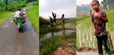 Tega, Video Anak Kecil Dilempar ke Empang di Bogor