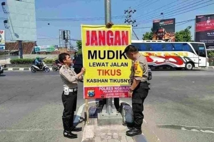 Viral, Baliho Jangan Mudik lewat Jalur Tikus, Kasihan Tikusnya