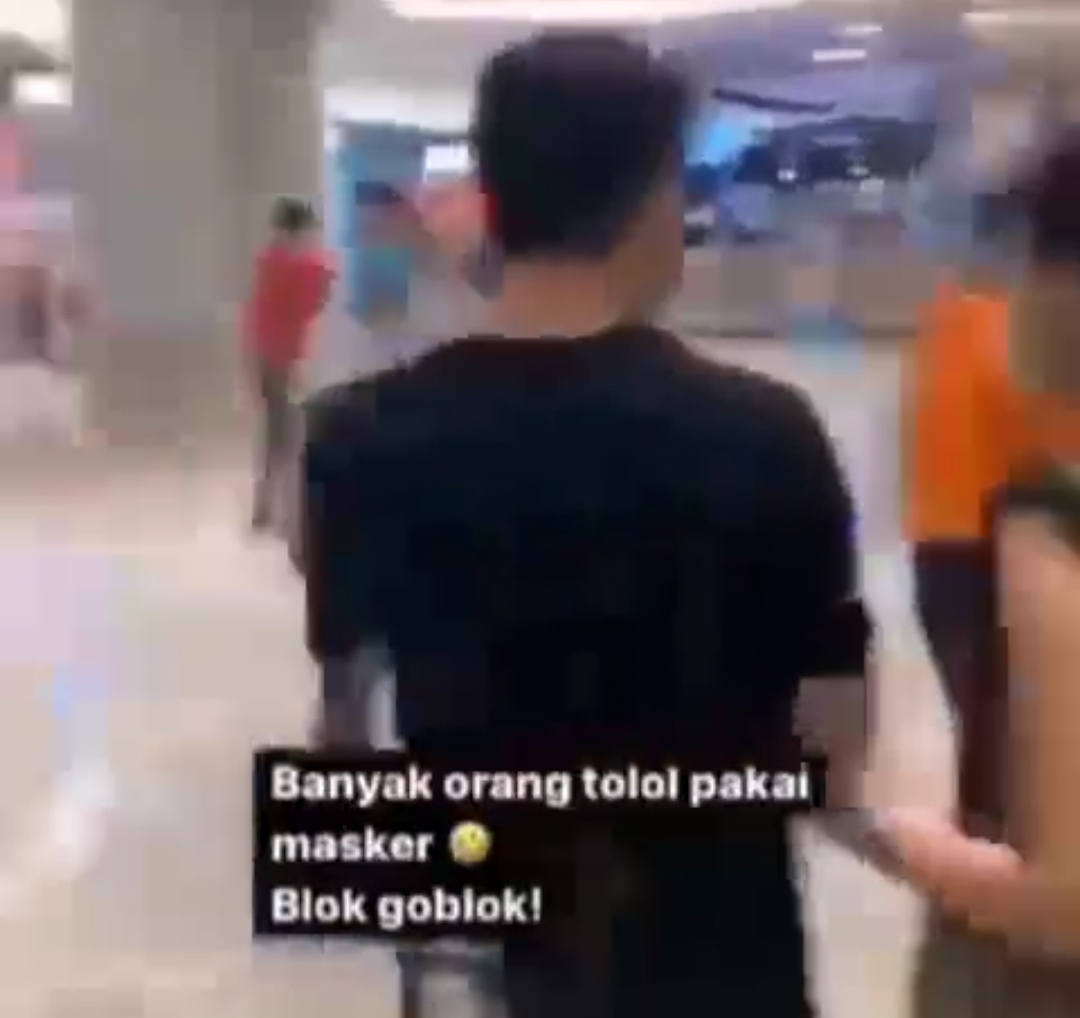 Pria Ini Ejek Orang yang Pakai Masker di Mall, Sebut Bodoh, Kini Diburu Polisi