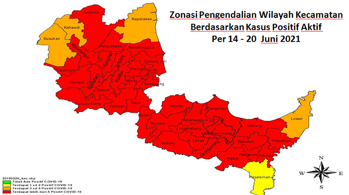 Update: 35 Kecamatan di Kabupaten Cirebon Zona Merah, Ini Rinciannya