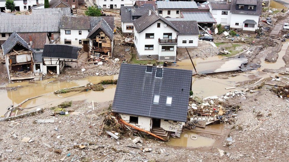 Banjir Kepung Jerman, Puluhan Rumah Rusak