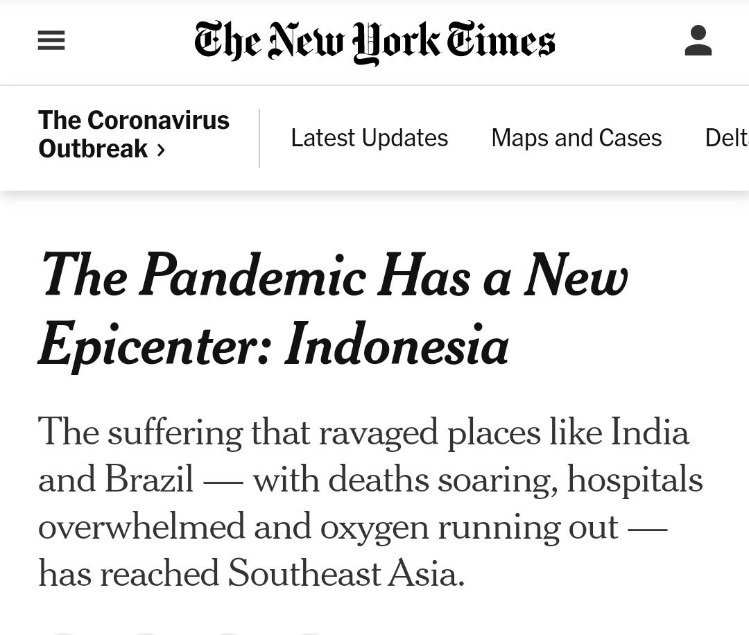 Media Asing Sebut Indonesia Pusat Pandemi Covid-19 di Dunia