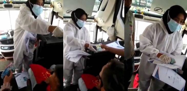 Heboh! Wanita Jualan Surat Bebas Covid-19 di Dalam Bus, Harganya Rp90 Ribu, Ternyata…